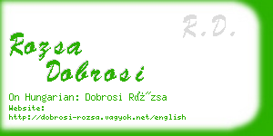 rozsa dobrosi business card